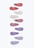 10 Pack Multicolour Mini Hair Clips - One Size Image 1