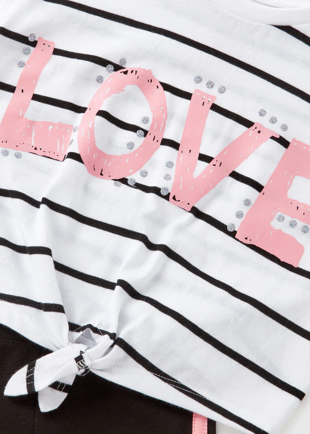 Girls Stripe Love Cycling Shorts Set (1-7yrs) - 1 to 1 half years Image 2