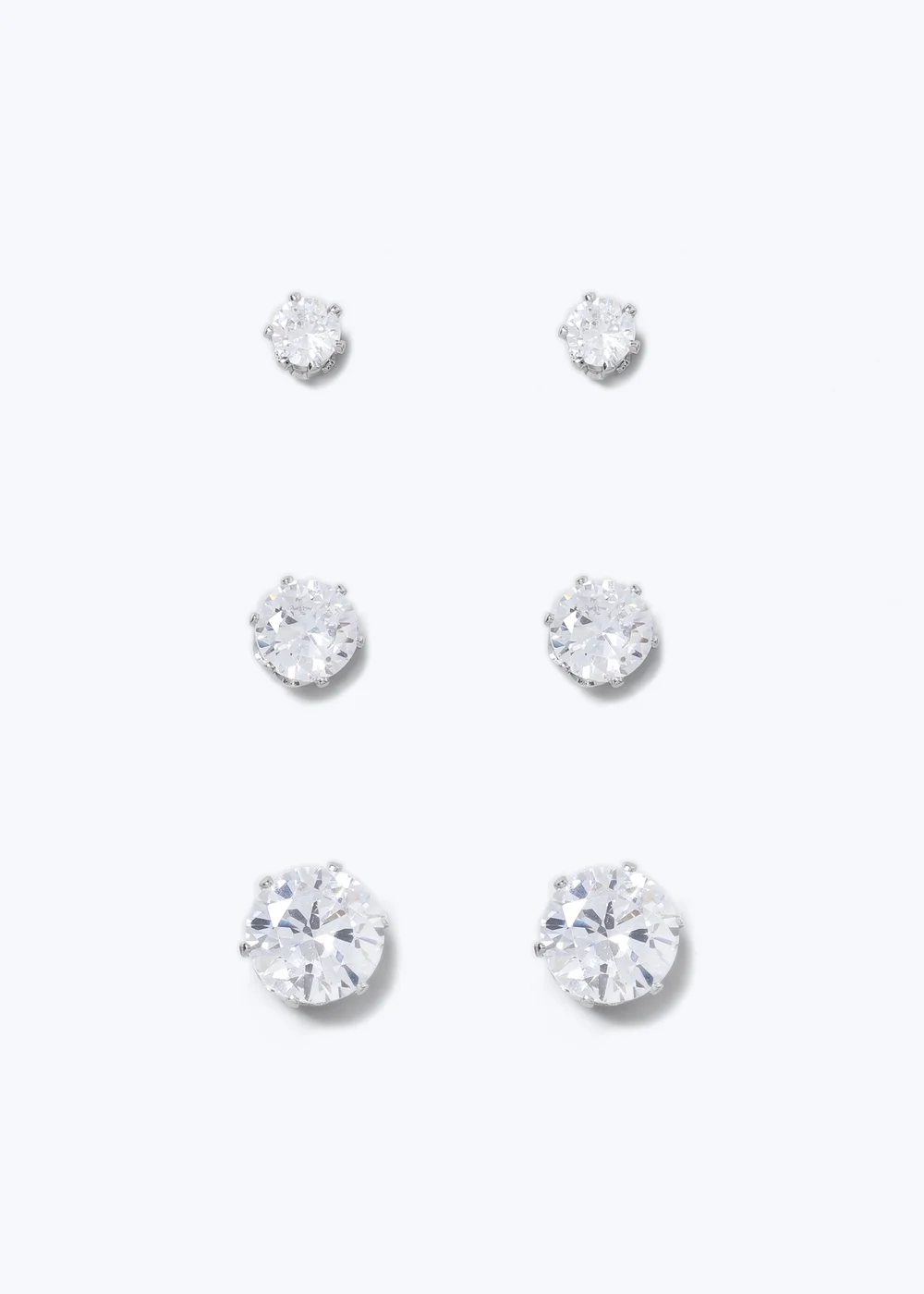 Silver 3 Pack Earrings - One Size Image 1