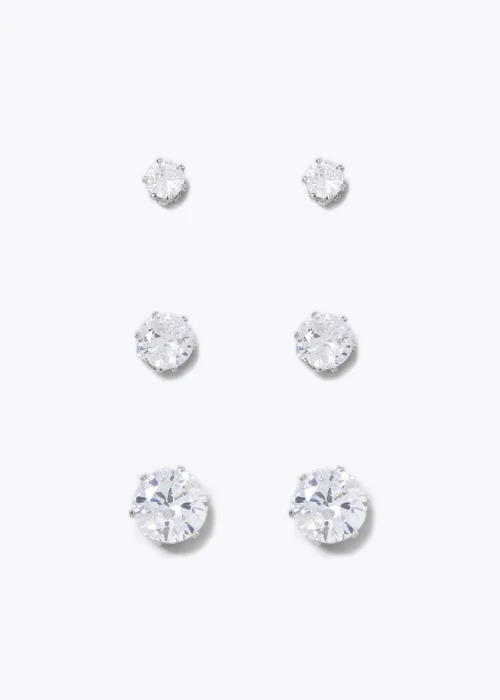 Silver 3 Pack Earrings - One Size Image 1