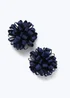 Navy Pom Pom Hair Clips - One Size Image 1