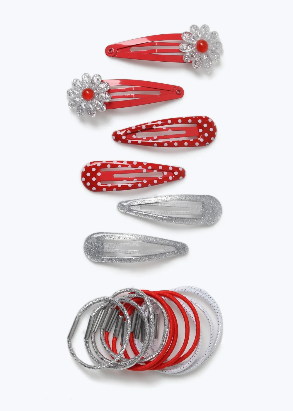 Red Hair Bobble and Hair Clip Set - One Size Image 1