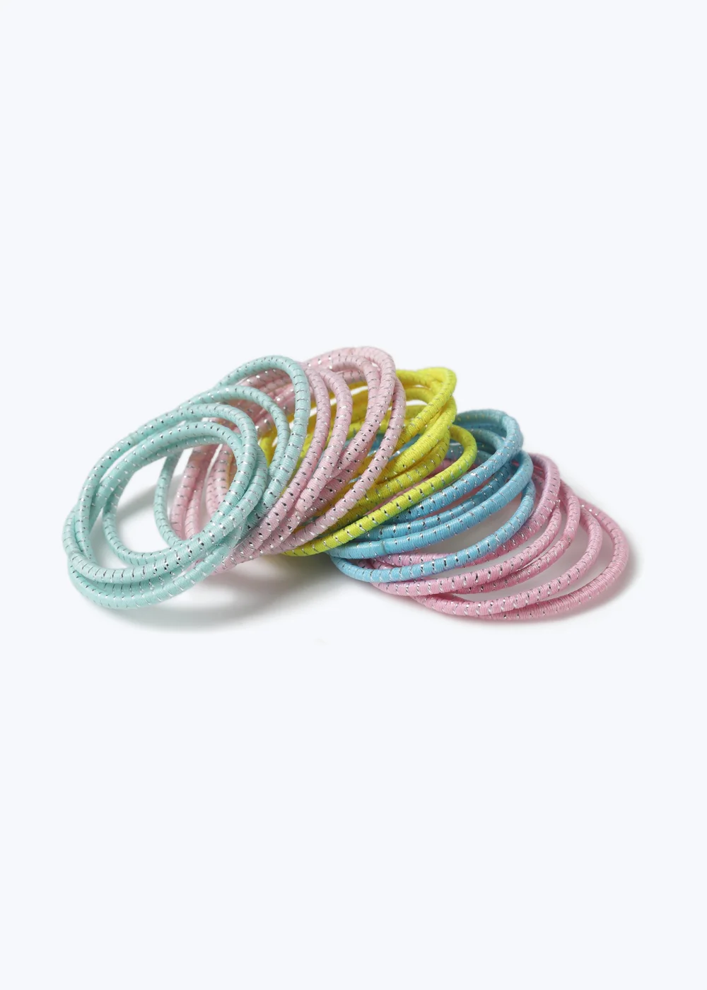 Multicoloured Pastel Hair Bobbles - One Size Image 1