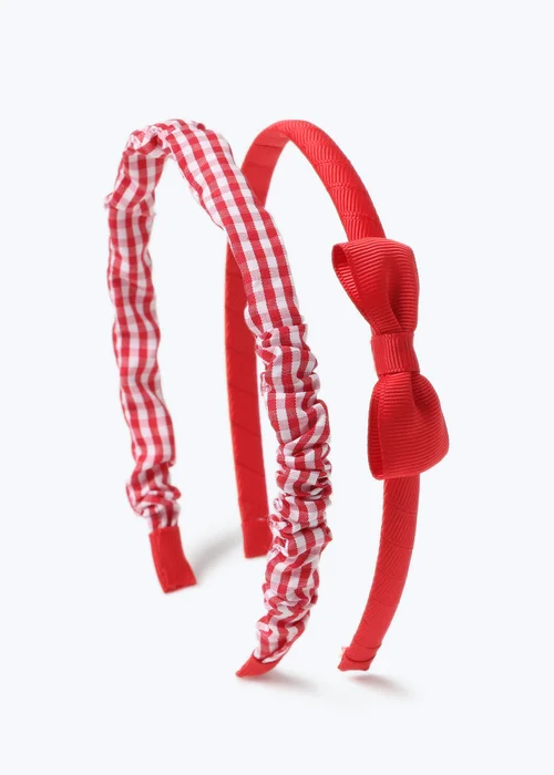 Red 2 Pack Headbands - One Size Image 2