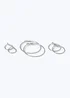 Silver 3 Pack Hoop Earrings - One Size Image 1