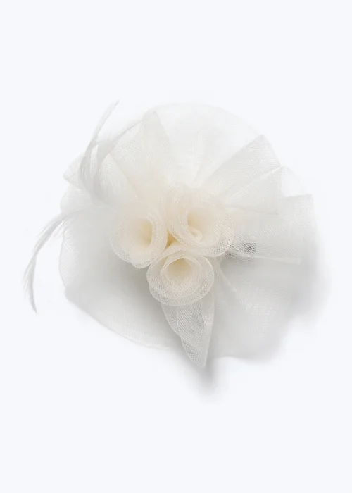 White Rose Feather Fascinator - One Size Image 1