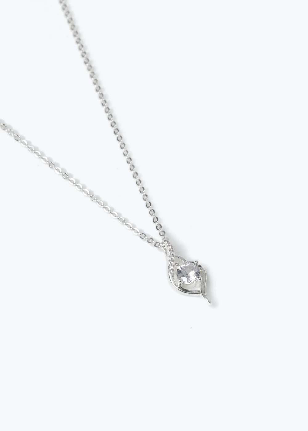 Muse Silver Cubic Zirconia Teardrop Necklace - One Size Image 2