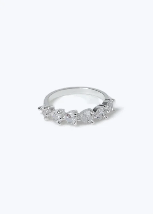 Muse Silver Heart Stone Ring - One Size Image 1