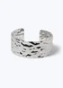Silver Hammered Cuff Bracelet - One Size Image 1