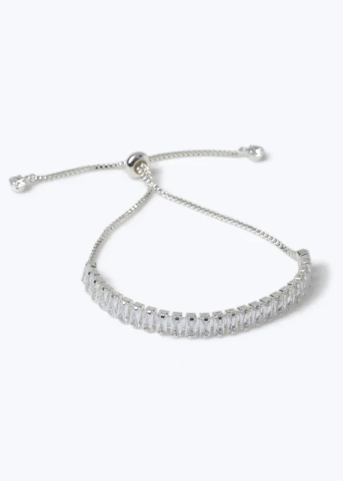 Muse Silver Baguette Cut Tie Bracelet - One Size Image 1