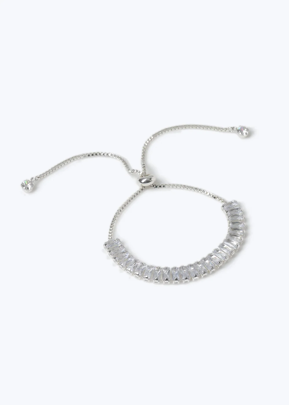 Muse Silver Baguette Cut Tie Bracelet - One Size Image 2