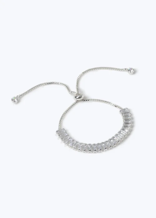 Muse Silver Baguette Cut Tie Bracelet - One Size Image 2