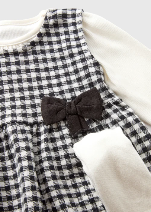 Baby Black Jacquard Dress & Tights Set (Newborn-23mths) - Age 0 - 3 Months Image 2
