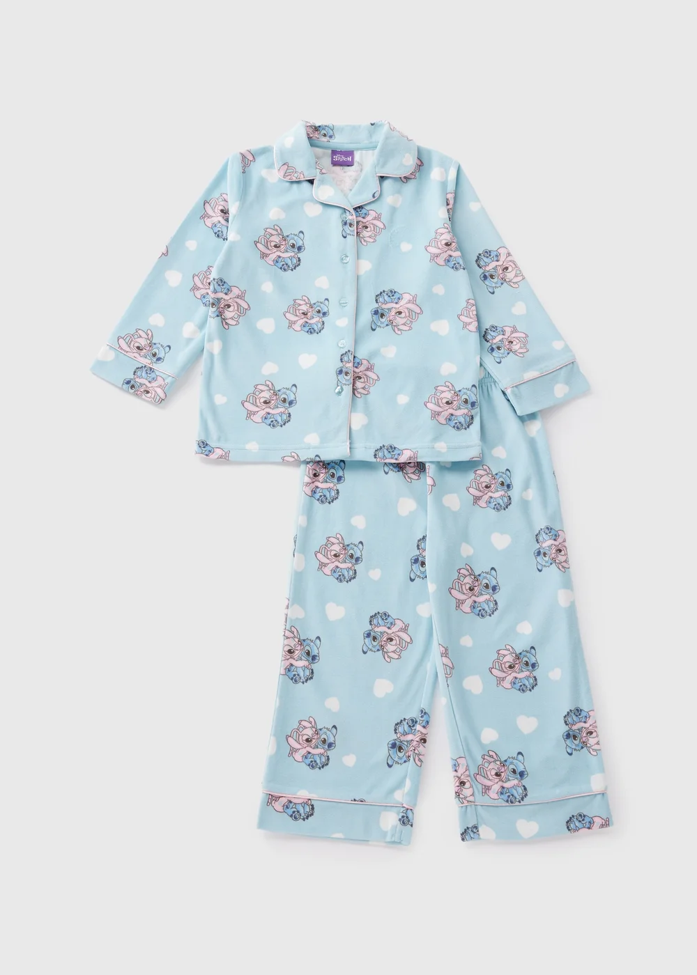 Disney Kids Blue Stitch & Angel Pyjamas (1-7yrs) - 1 half year to 2 Image 1