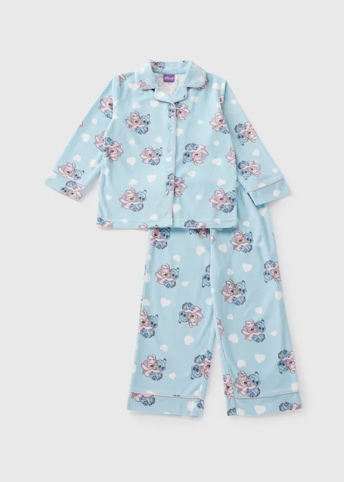 Disney Kids Blue Stitch & Angel Pyjamas (1-7yrs) - 1 half year to 2 Image 1
