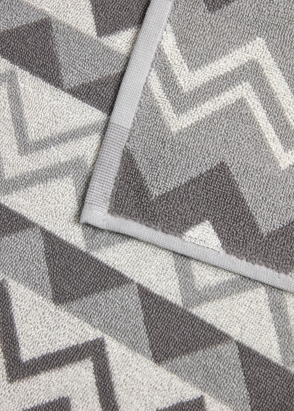 Grey Chevron Towel - Hand Towel Image 2