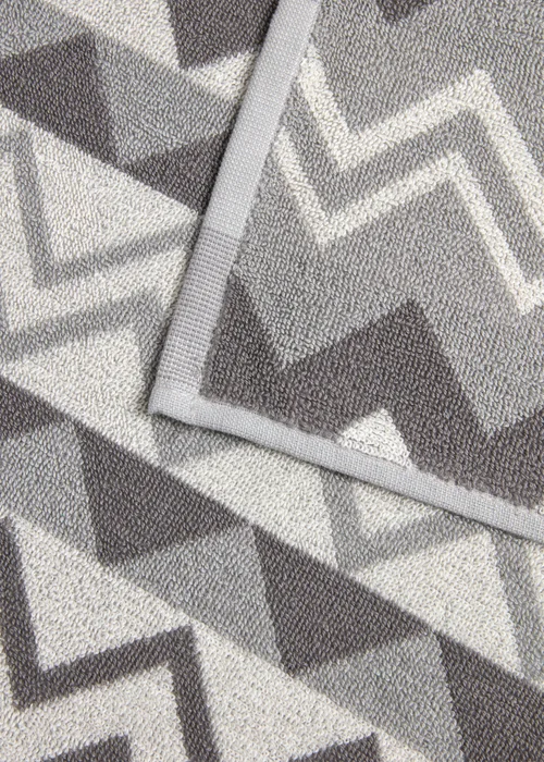 Grey Chevron Towel - Hand Towel Image 2
