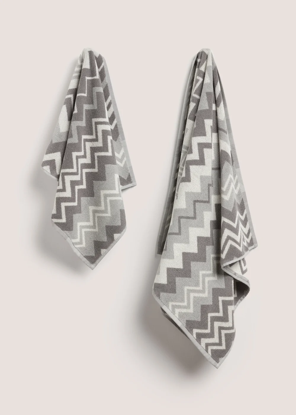 Grey Chevron Towel - Hand Towel Image 1