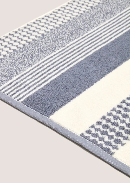 Blue Patterned Chevron Towels - Hand Towel Image 2