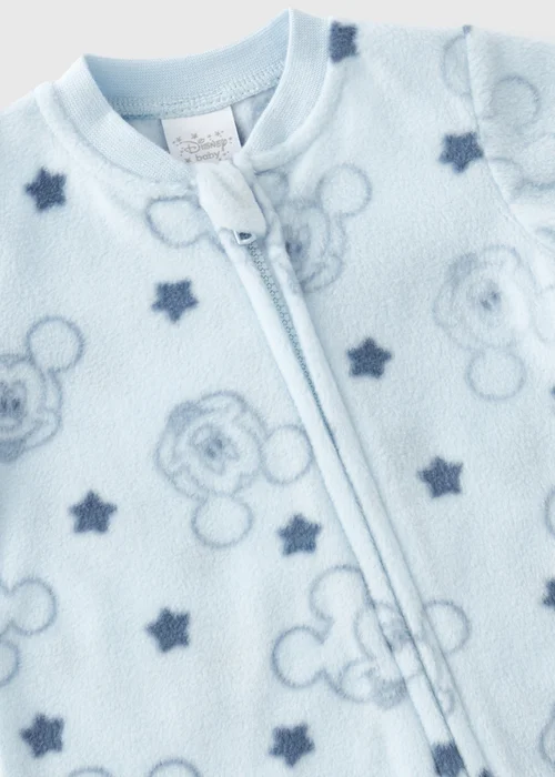 Disney Baby Blue Mickey Mouse Fleece Sleepsuit (Newborn-23mths) - Age 0 - 3 Months Image 2