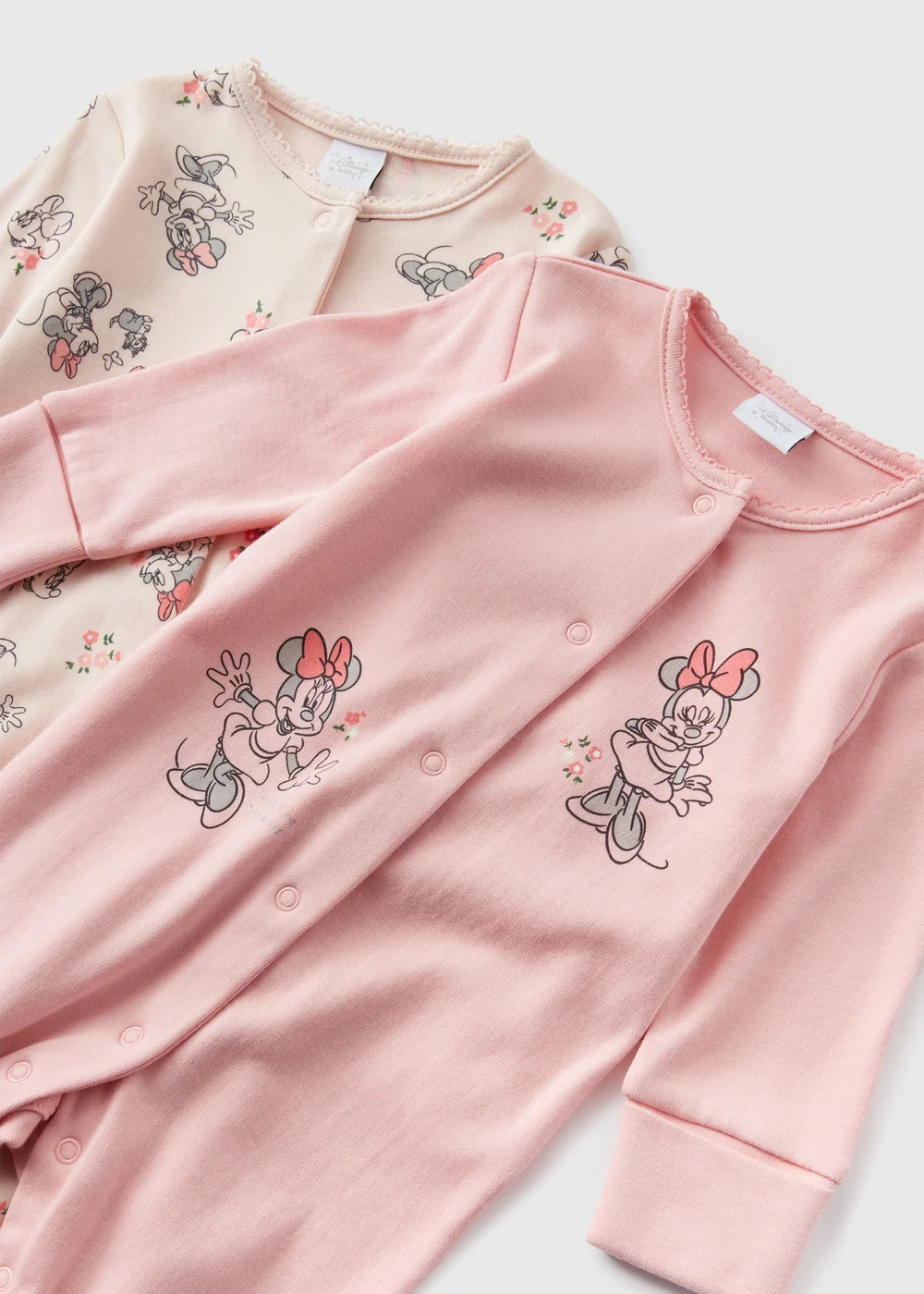 2 Pack Disney Baby Minnie Mouse Sleepsuits (Newborn-18mths) - Age 0 - 3 Months Image 2