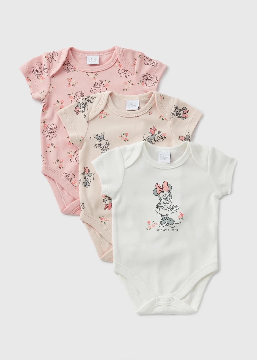 3 Pack Disney Baby Pink Minnie Mouse Vests (Newborn-18mths) - 0-3 months Image 1