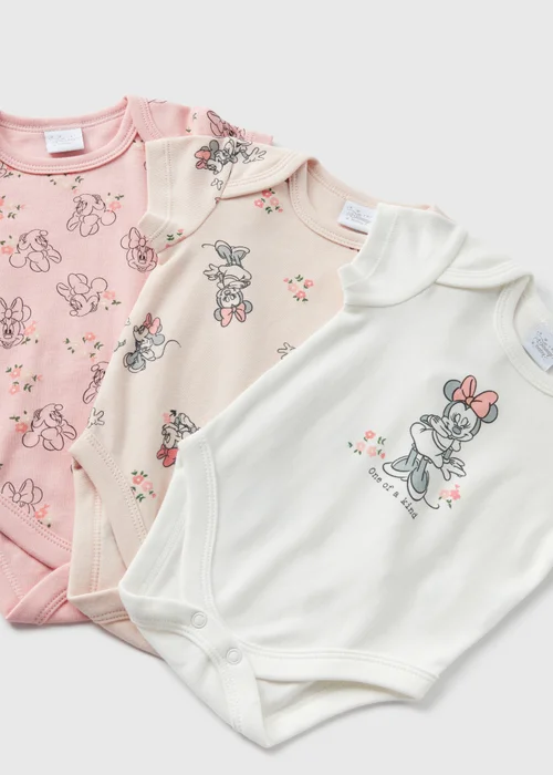 3 Pack Disney Baby Pink Minnie Mouse Vests (Newborn-18mths) - 0-3 months Image 2