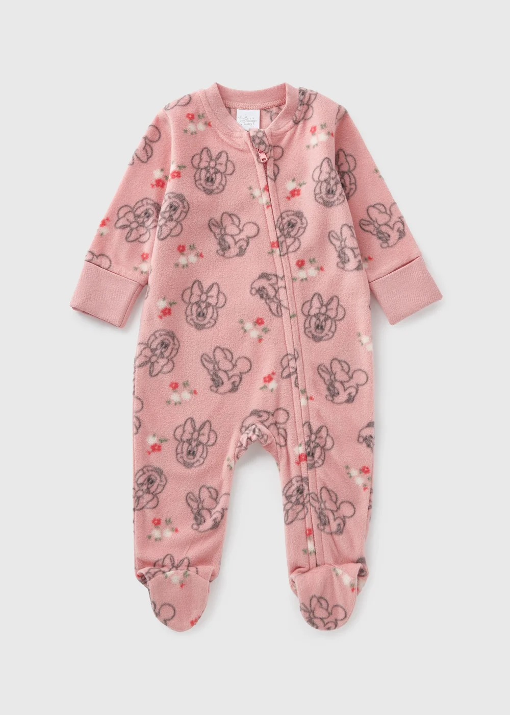 Disney Baby Pink Minnie Mouse Fleece Sleepsuit (Newborn-18mths) - Age 0 - 3 Months Image 1