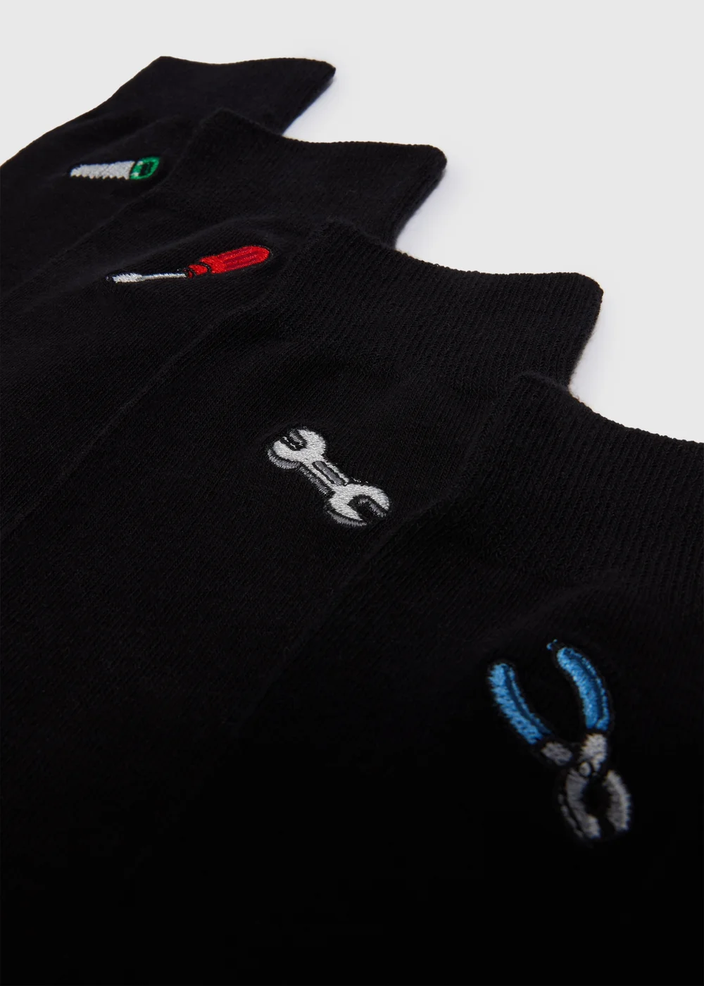 5 Pack Black Tool Embroidered Socks - 6-8.5 Image 2