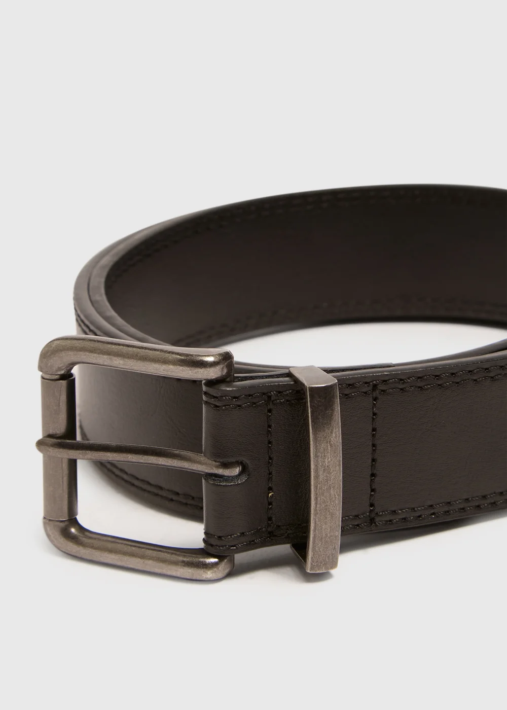 Black Leather Jeans Belt - S Image 2