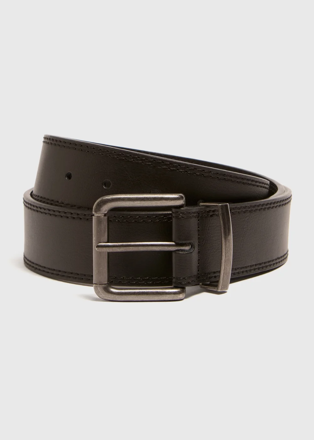Black Leather Jeans Belt - S Image 1