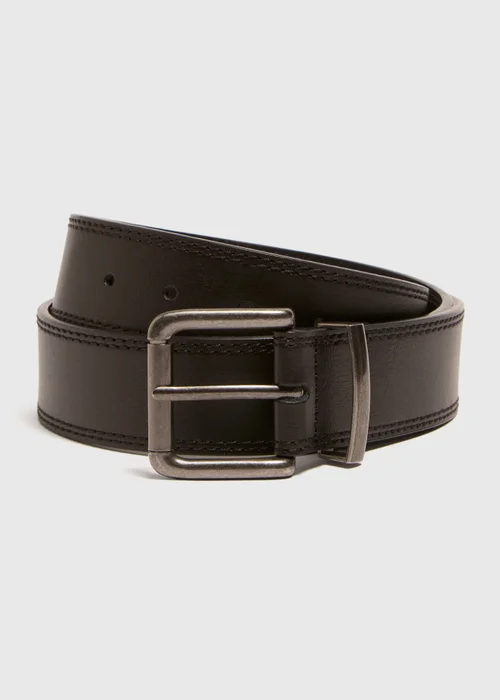 Black Leather Jeans Belt - S Image 1