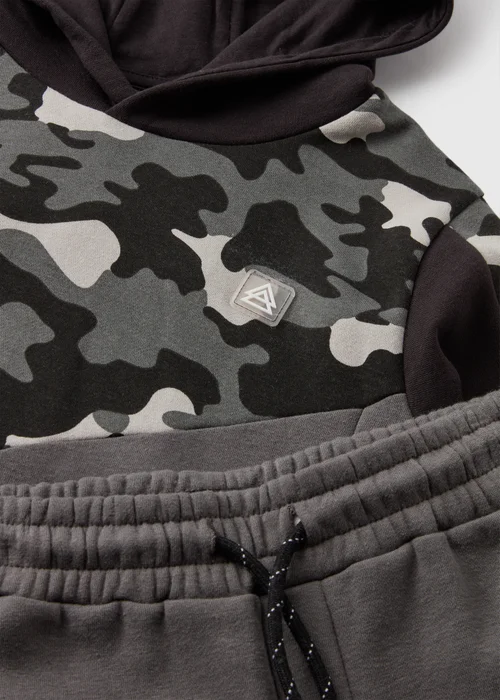 Boys Charcoal Camo Hoodie & Jogging Bottom Set (7-15yrs) - Age 7 Years Image 2