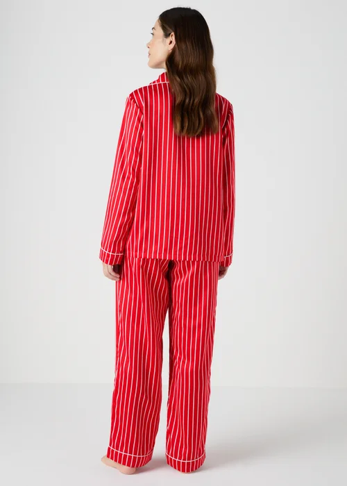 Red Stripe Satin Pyjama Set - Size 8 Image 2