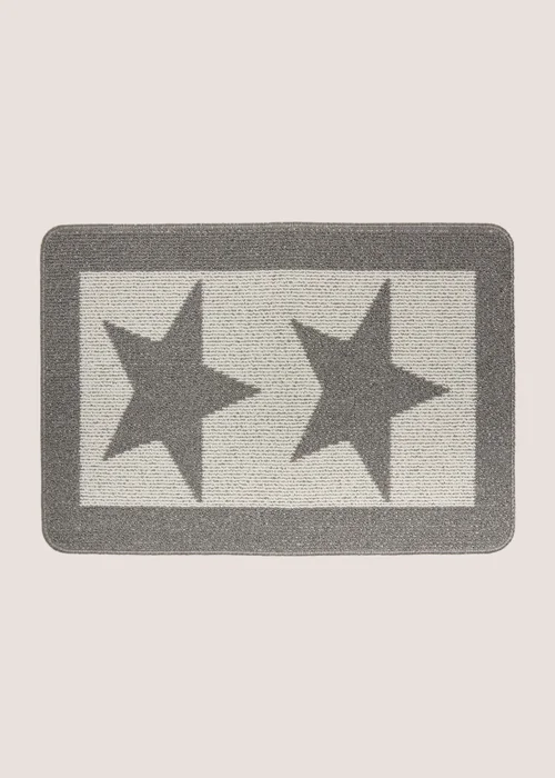 Silver Star Print Doormat Image 1