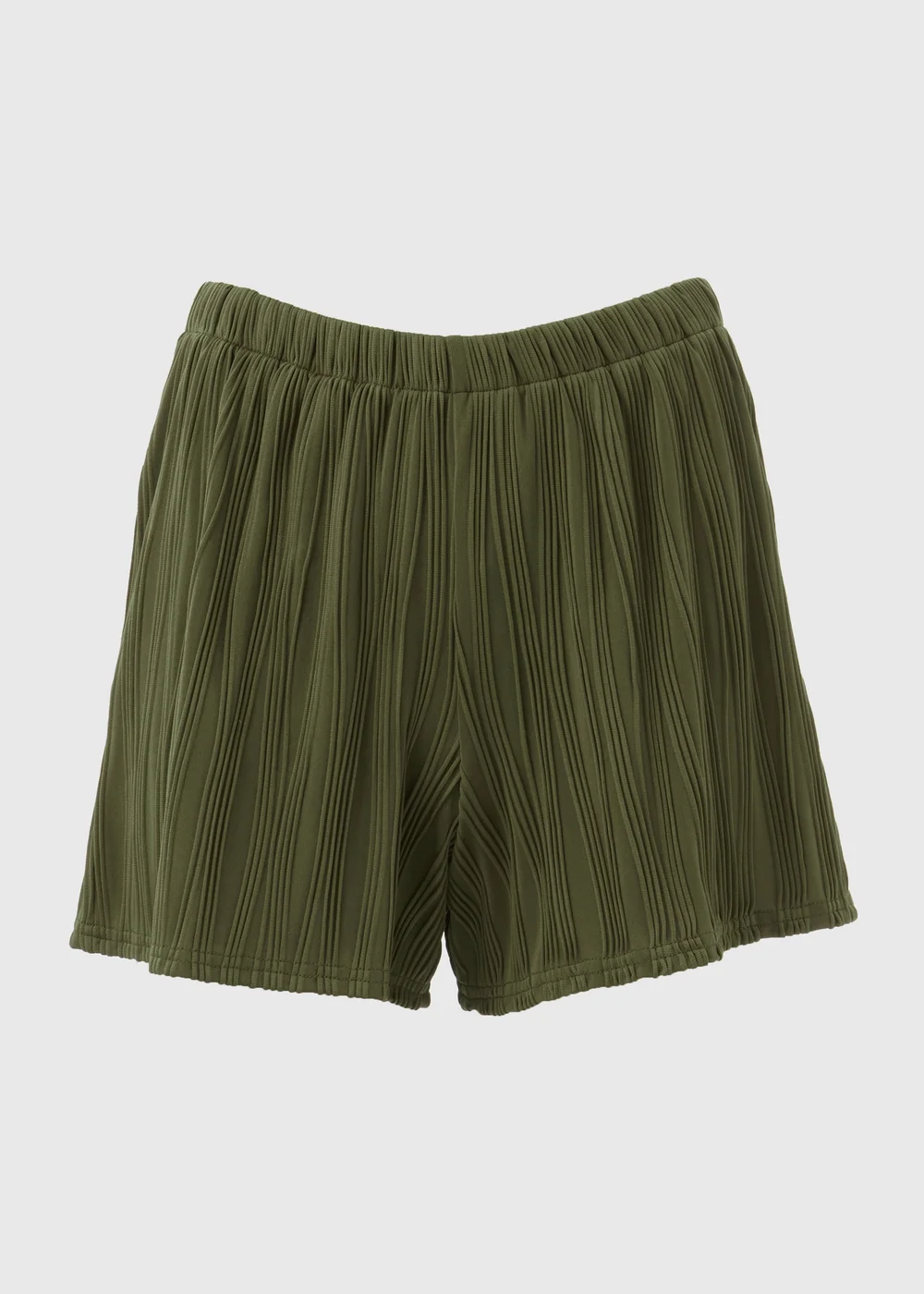 Khaki Textured Co Ord Shorts - 8 Image 5
