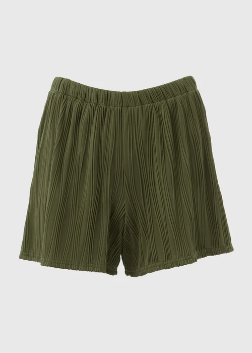 Khaki Textured Co Ord Shorts - 8 Image 5