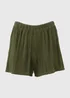 Khaki Textured Co Ord Shorts - 8 Image 5
