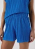 Blue Textured Co-Ord Shorts - 8 Image 3