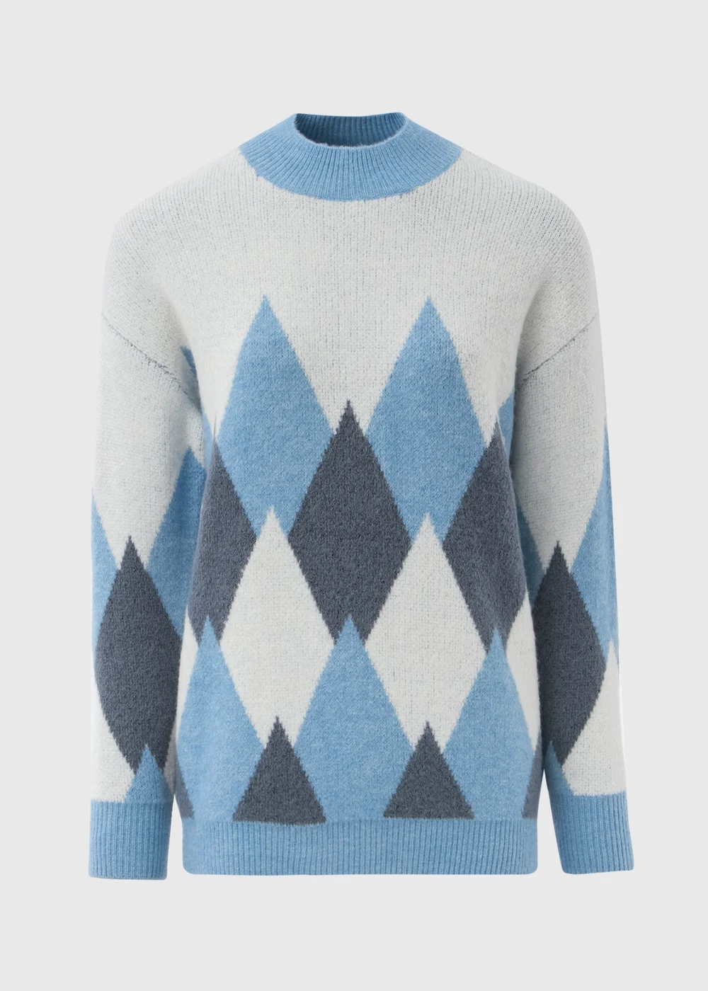 Blue Diamond Pattern Jumper - XS Image 4
