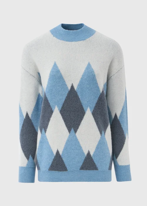 Blue Diamond Pattern Jumper - XS Image 4