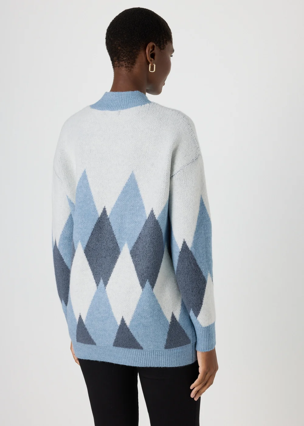 Blue Diamond Pattern Jumper - XS Image 2