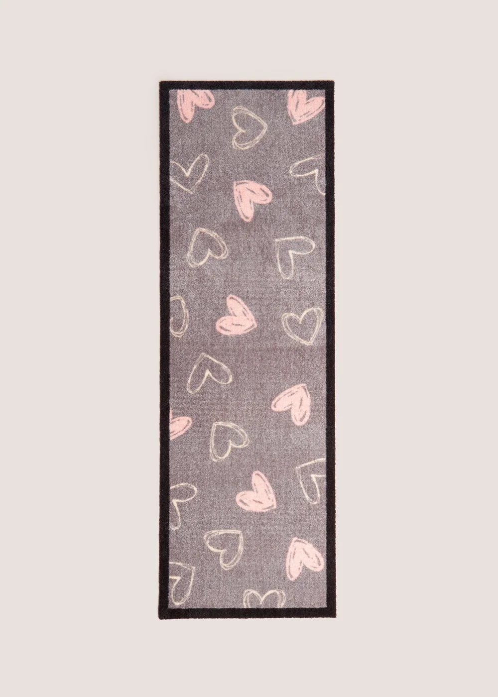 Grey Hearts Welcome Runner (50cmx150cm) Image 1