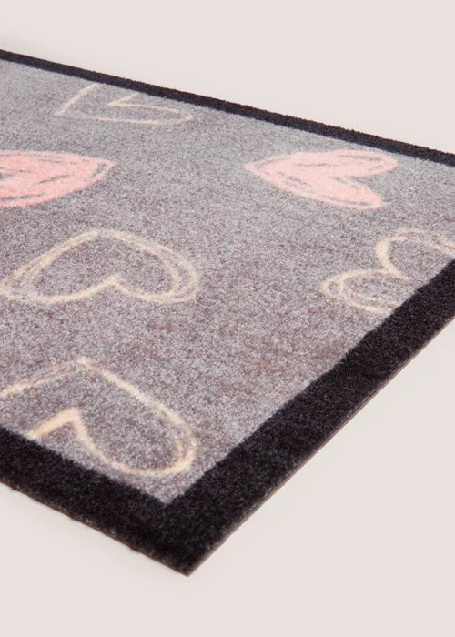 Grey Hearts Welcome Runner (50cmx150cm) Image 2