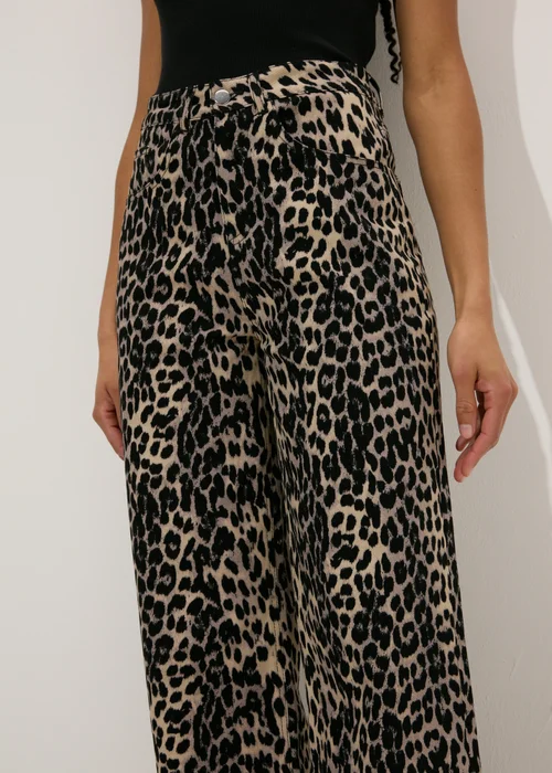 Brown Leopard Print Jeans - 8 Image 3