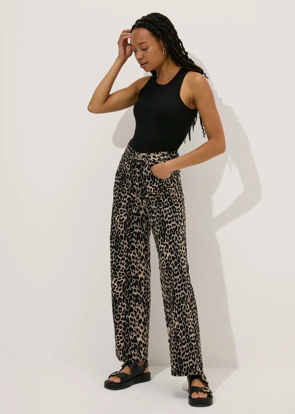 Brown Leopard Print Jeans - 8 Image 4