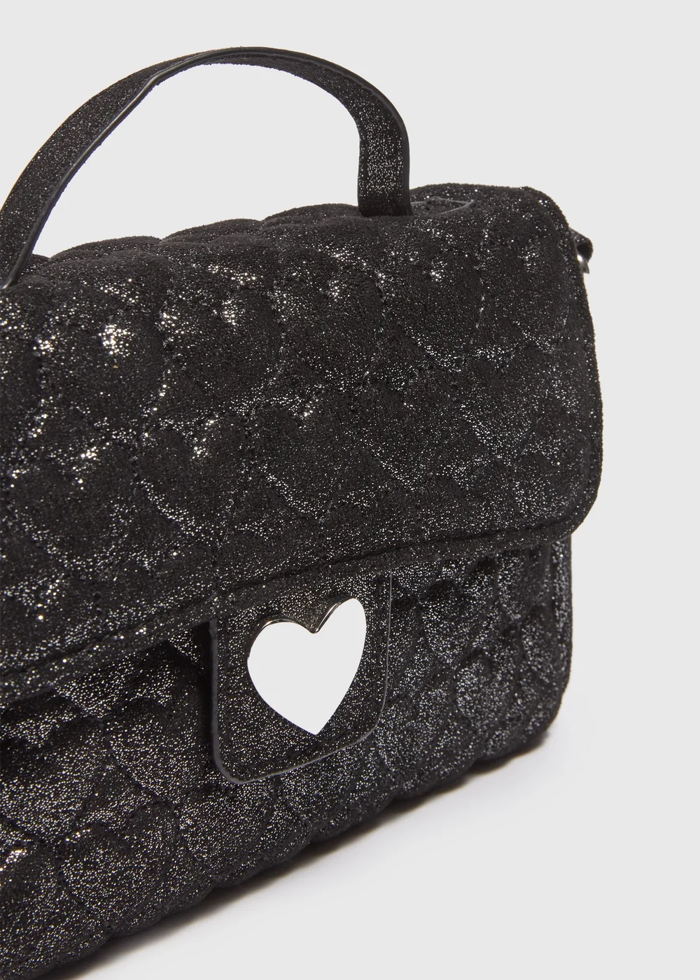 Girls Black Quilted Cross Body Bag - One Size Image 2
