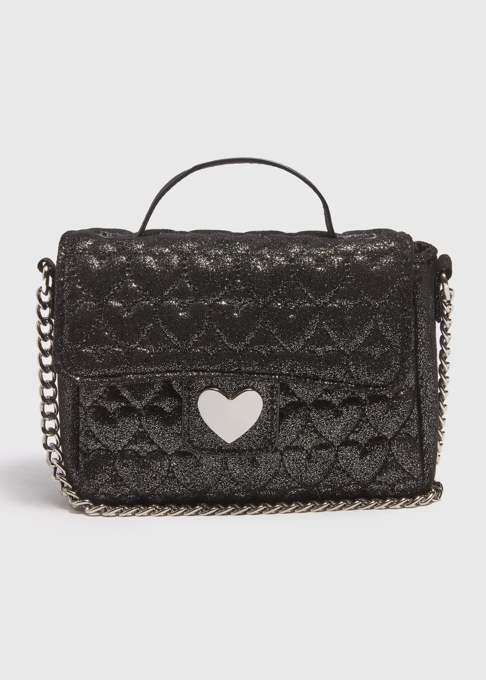 Girls Black Quilted Cross Body Bag - One Size Image 1