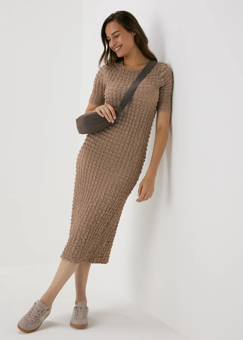 Stone Textured Midi Dress - 8 Image 4