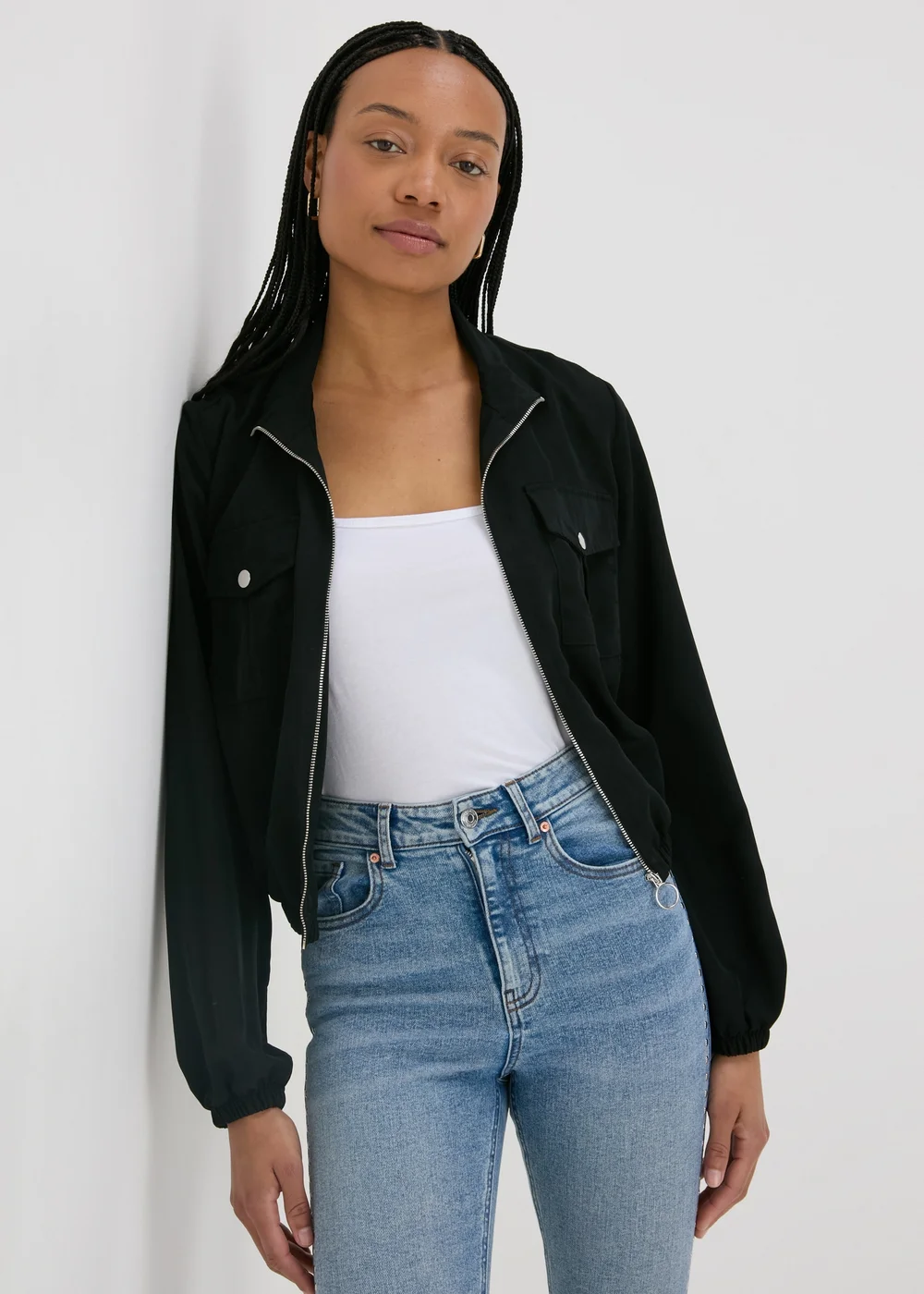 Black Lightweight Bomber Jacket - 8 Image 1